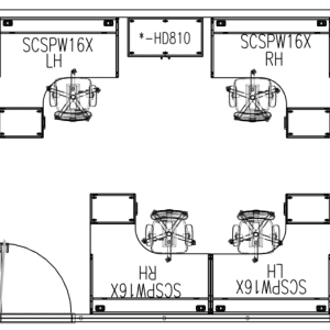 Modern office workspace design with ergonomic chairs, dual monitor setups, and efficient layout to enhance productivity and comfort.